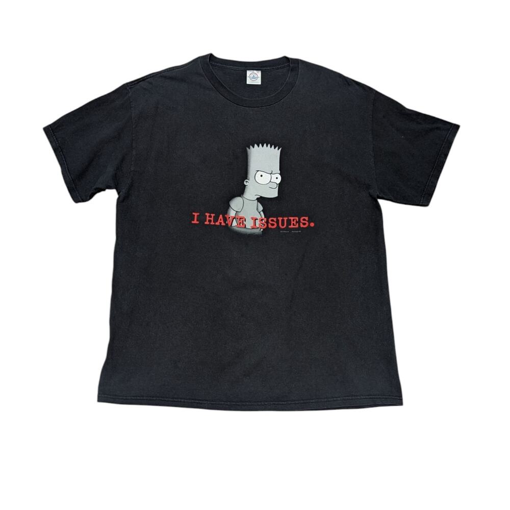 Vintage Y2K The Simpsons I Have Issues Graphic Tee Shirt 2001 Matt Groening 2000
